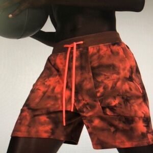 Men's Red Tie-Dye Athletic Shorts